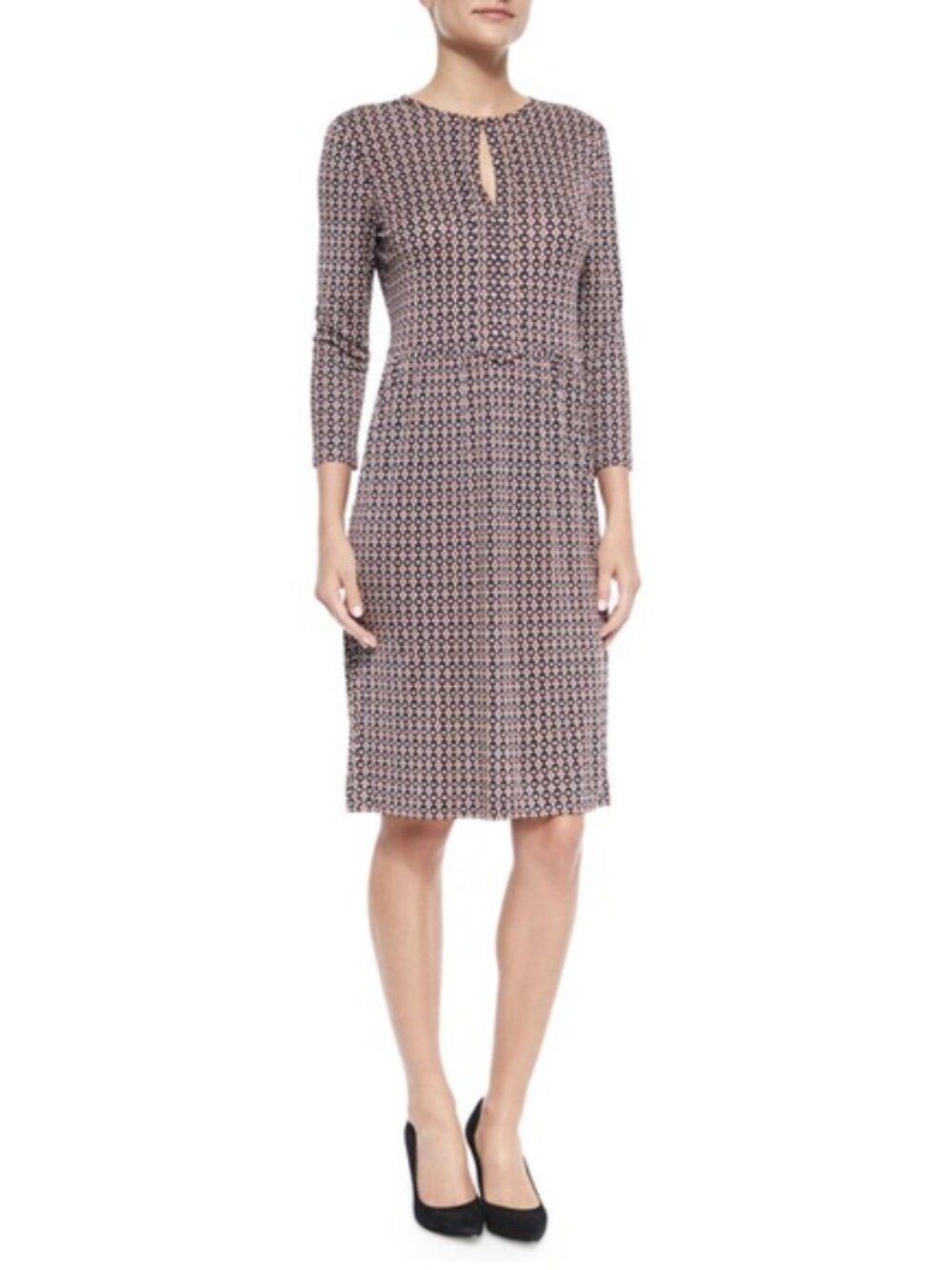 Tory Burch Long Sleeve 100% Silk Knit Dress